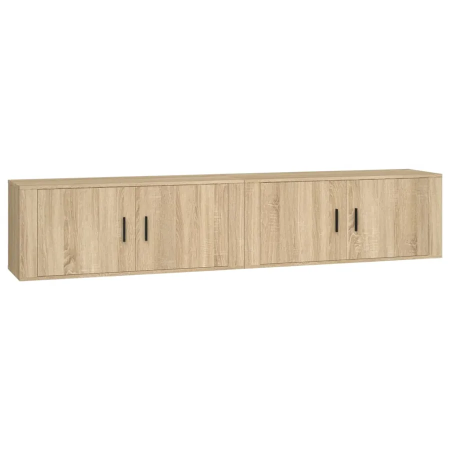 Meubles TV muraux 2 pcs chêne sonoma 100x34,5x40 cm - 2