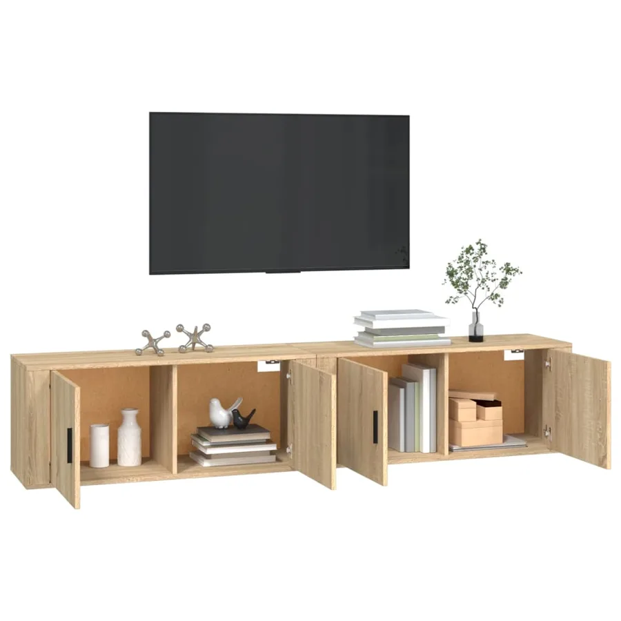 Meubles TV muraux 2 pcs chêne sonoma 100x34,5x40 cm - 3