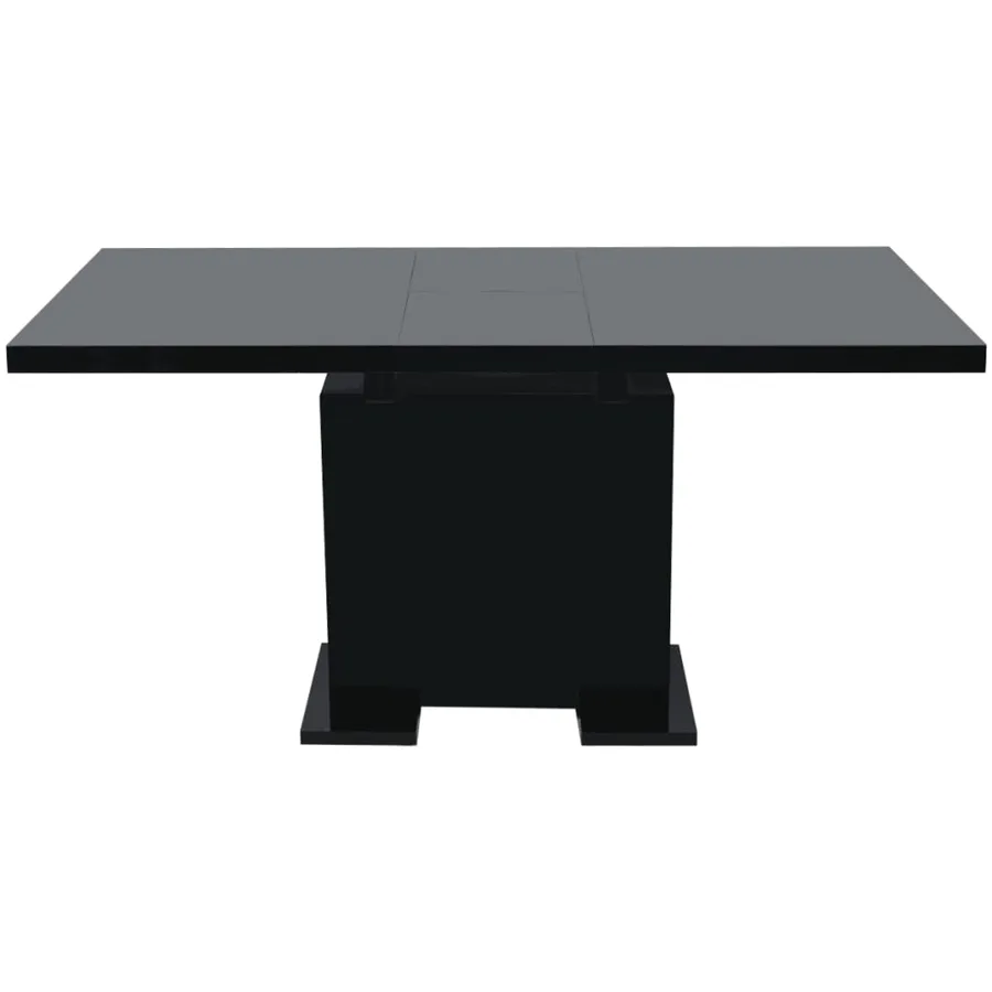 Table à manger extensible noir brillant - 2