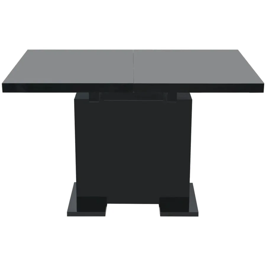 Table à manger extensible noir brillant - 5