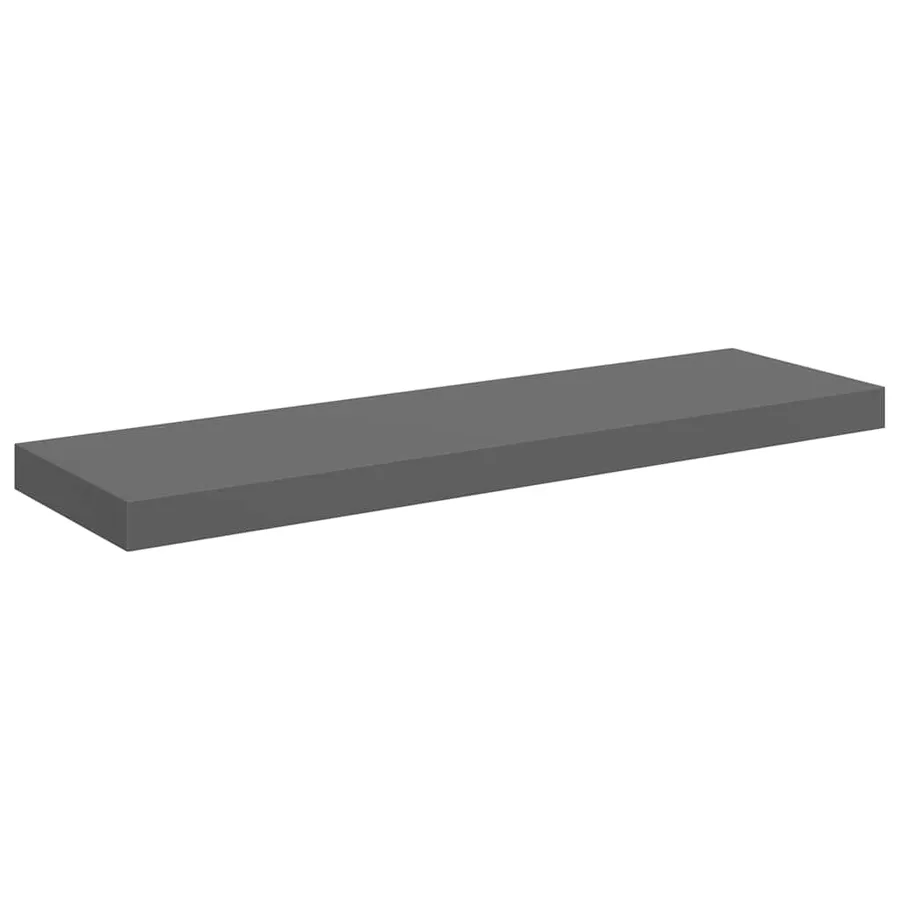 Étagère murale flottante Gris brillant 80x23,5x3,8 cm MDF - 2
