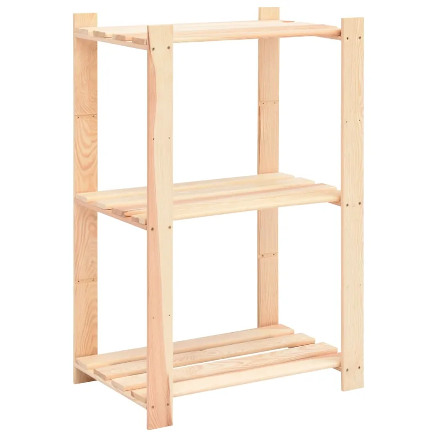 Étagère de stockage 3 niveaux 60x38x90 cm Pin solide 150 kg