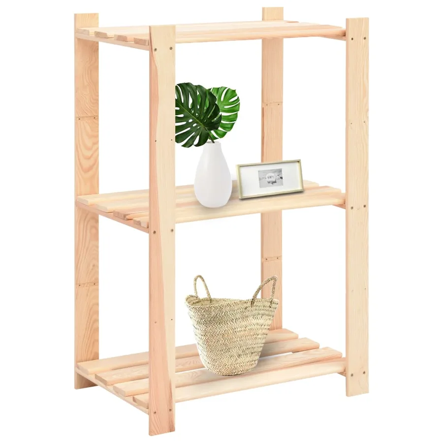 Étagère de stockage 3 niveaux 60x38x90 cm Pin solide 150 kg - 2