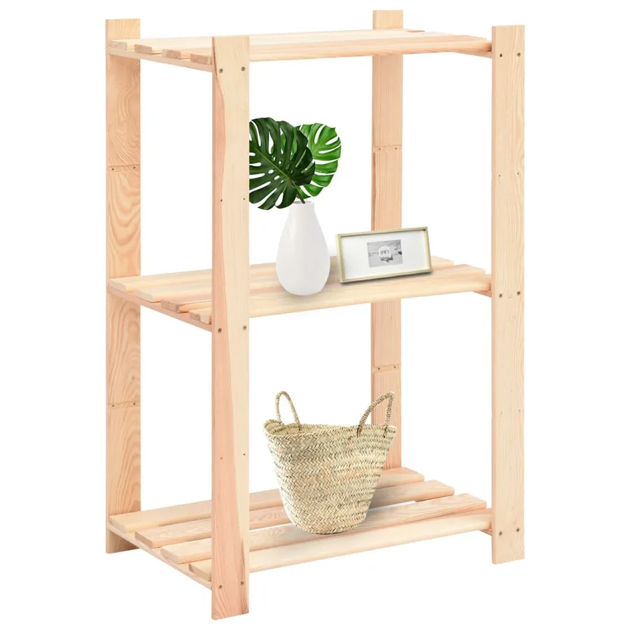 Étagères de rangement à 3 niveaux 3 pcs 60x38x90 cm Pin 150 kg - 2