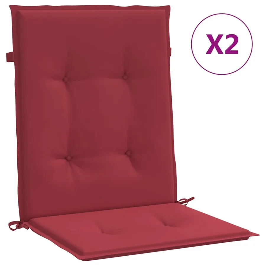 Coussins de chaise de jardin à dossier bas lot de 2 - 2