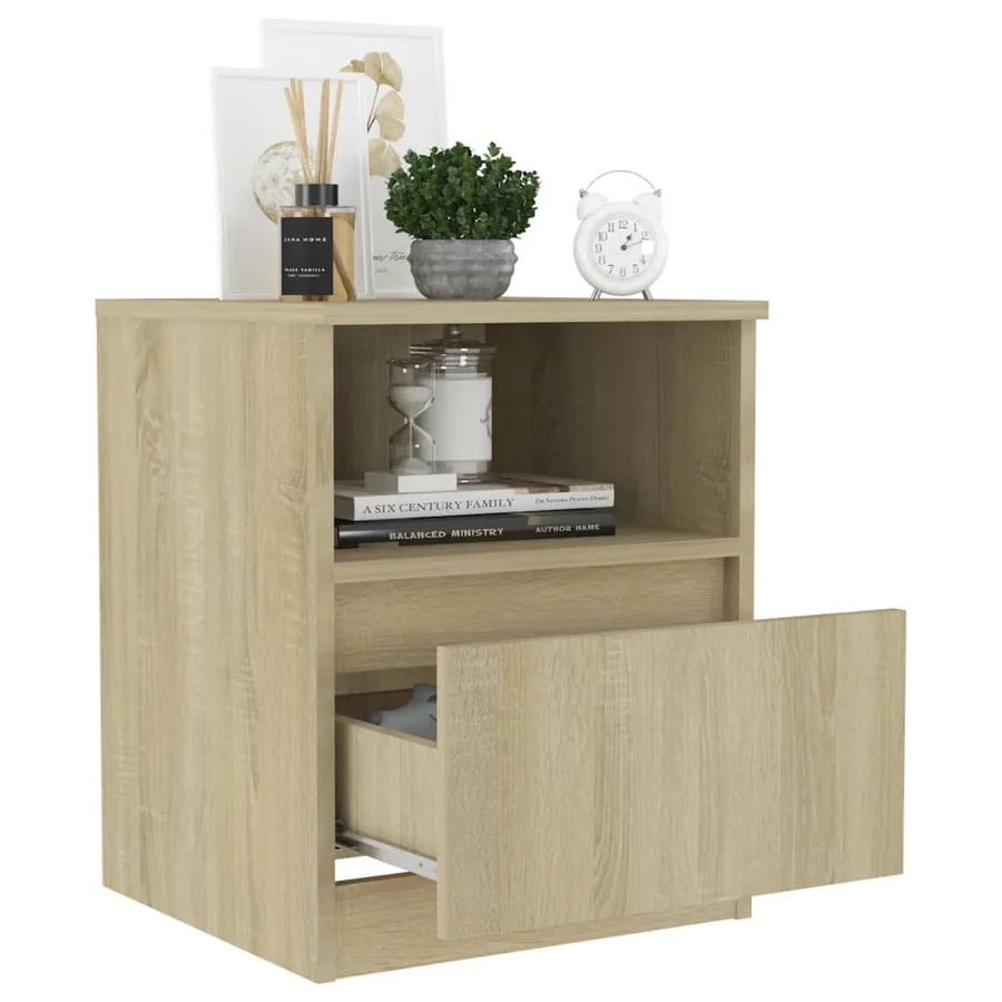 Table de chevet chêne sonoma 40x40x50 cm bois d'ingénierie - 6