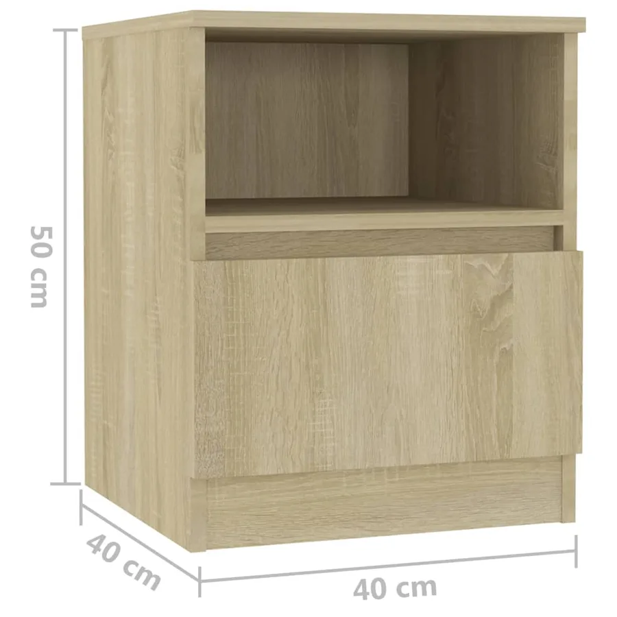 Table de chevet chêne sonoma 40x40x50 cm bois d'ingénierie - 7
