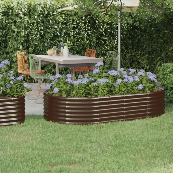 Lit surélevé de jardin Acier galvanisé marron