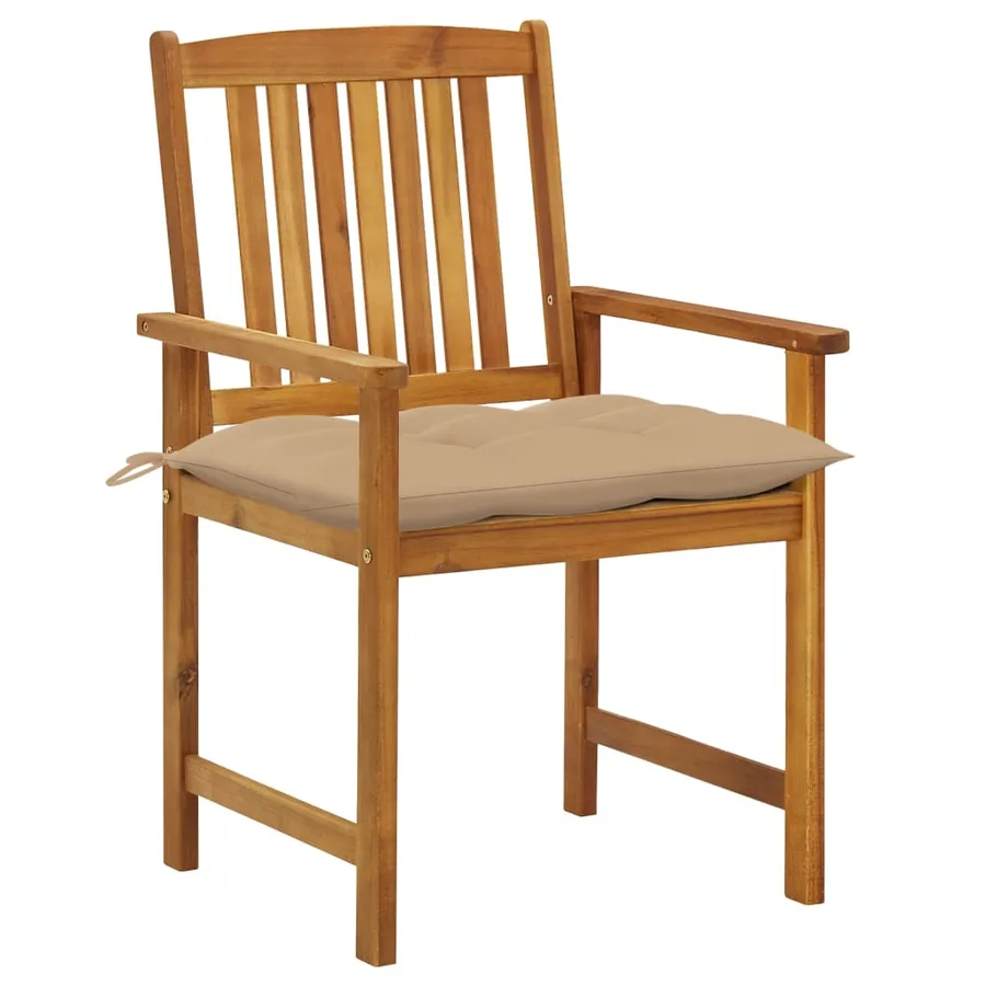 Chaises de jardin avec coussins lot de 8 Bois d'acacia solide - 2