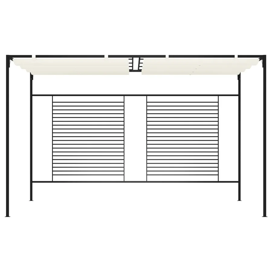 Belvédère avec auvent rétractable 3x4x2,3 m Crème 180 g/m² - 2