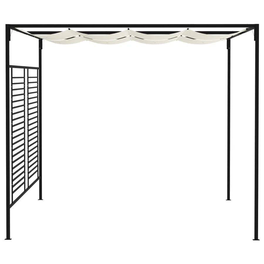 Belvédère avec auvent rétractable 3x4x2,3 m Crème 180 g/m² - 3