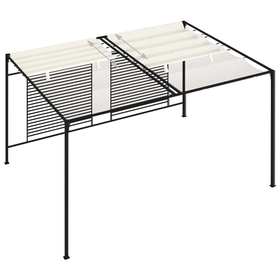 Belvédère avec auvent rétractable 3x4x2,3 m Crème 180 g/m² - 4