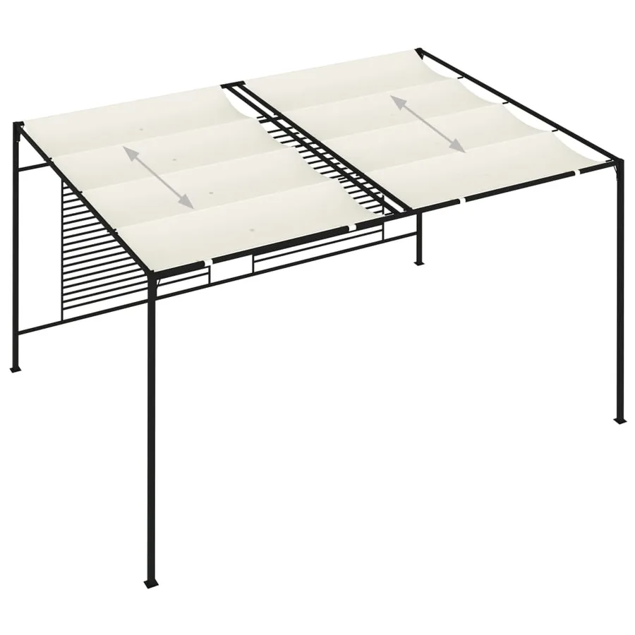 Belvédère avec auvent rétractable 3x4x2,3 m Crème 180 g/m² - 5