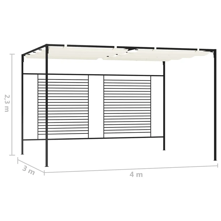 Belvédère avec auvent rétractable 3x4x2,3 m Crème 180 g/m² - 7
