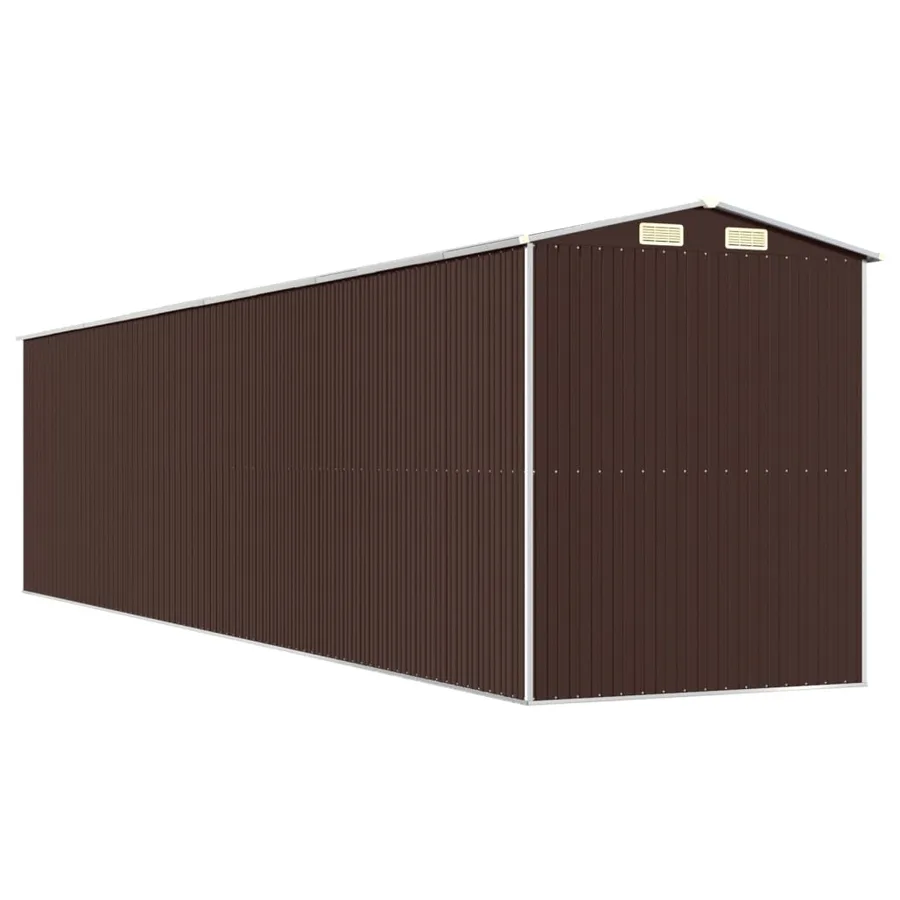 Abri de jardin Marron foncé 192x855x223 cm Métal galvanisé - 6