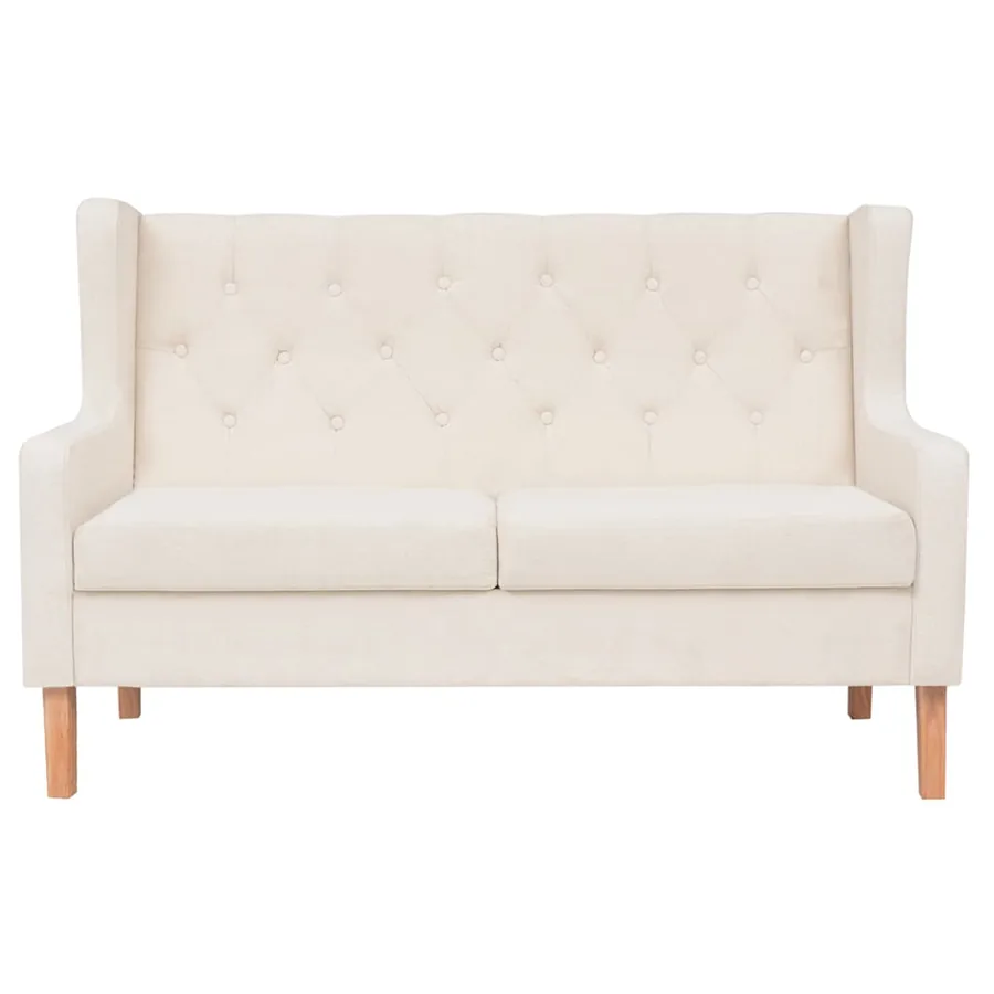 Ensemble de canapés 2 pcs tissu blanc crème - 3