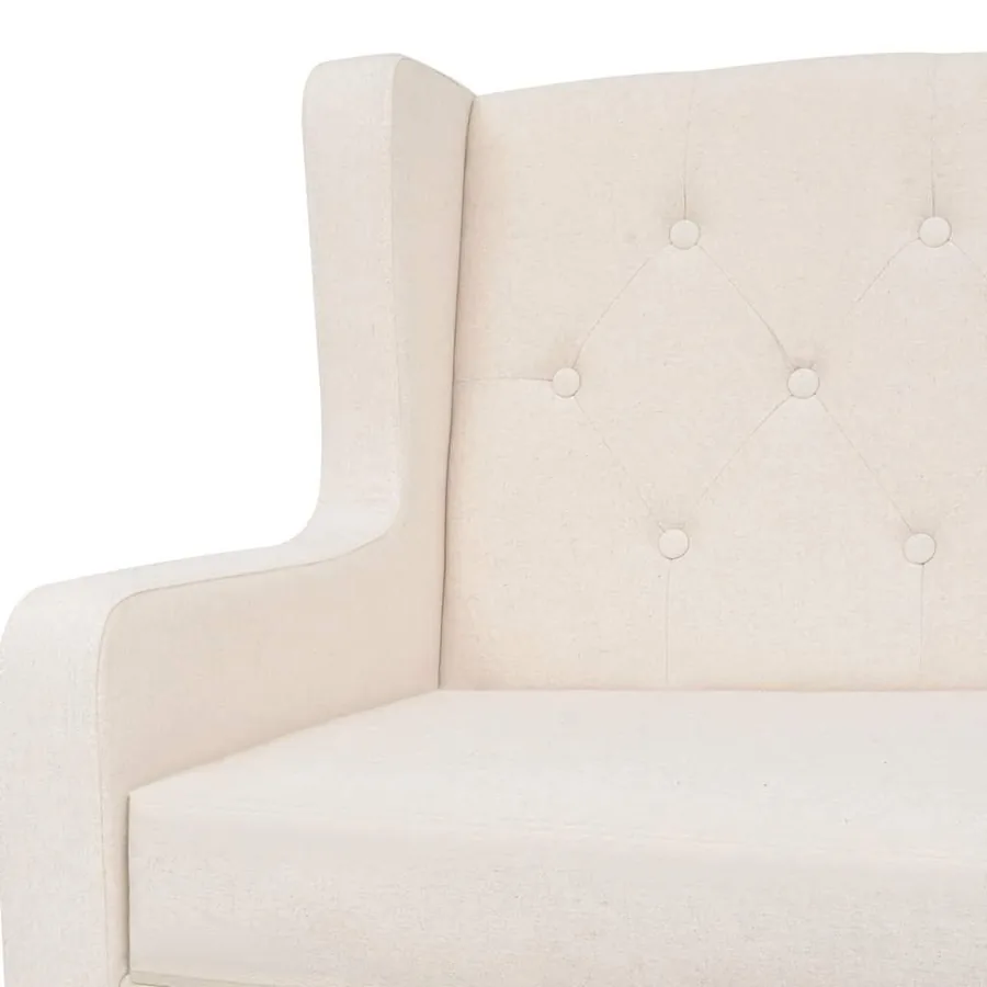 Ensemble de canapés 2 pcs tissu blanc crème - 8