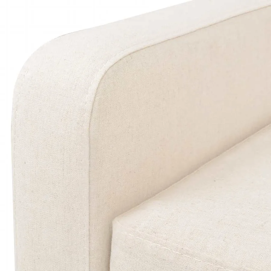 Ensemble de canapés 2 pcs tissu blanc crème - 9