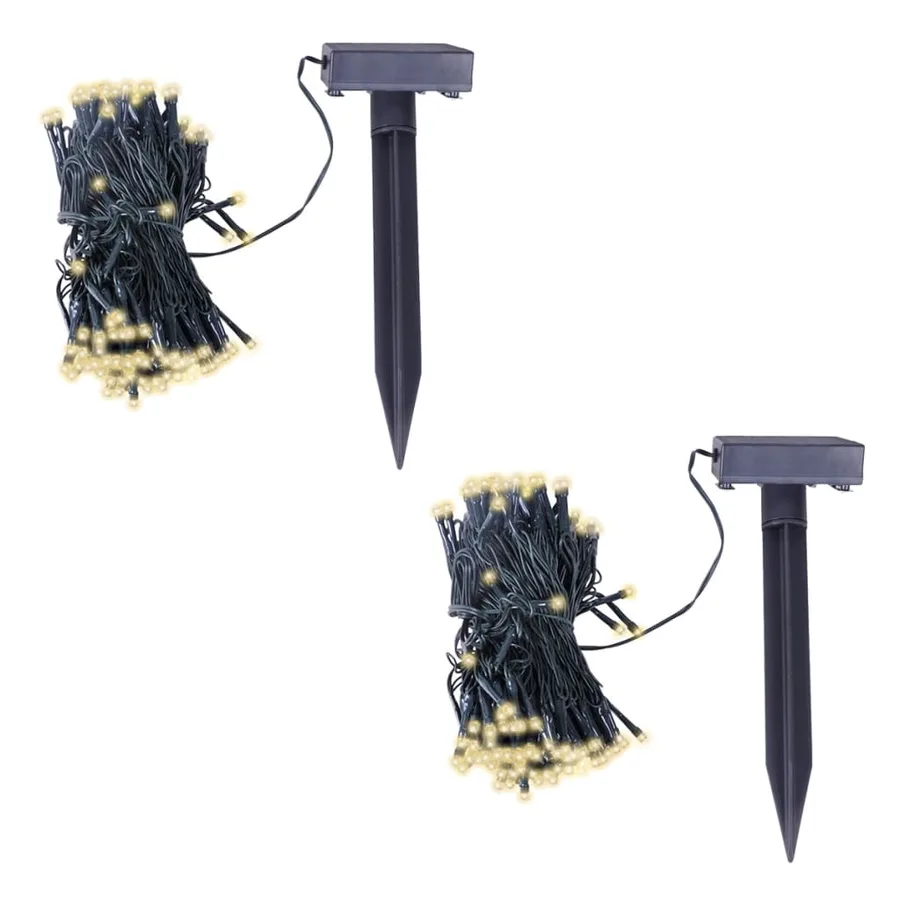 Guirlande lumineuse solaire LED 2 pcs Blanc chaud - 2