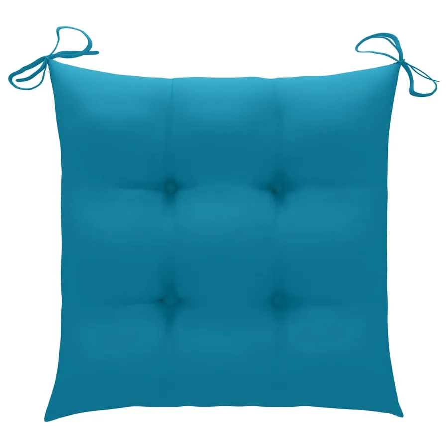 Chaises de jardin et coussins bleu clair lot de 6 Bois de teck - 8