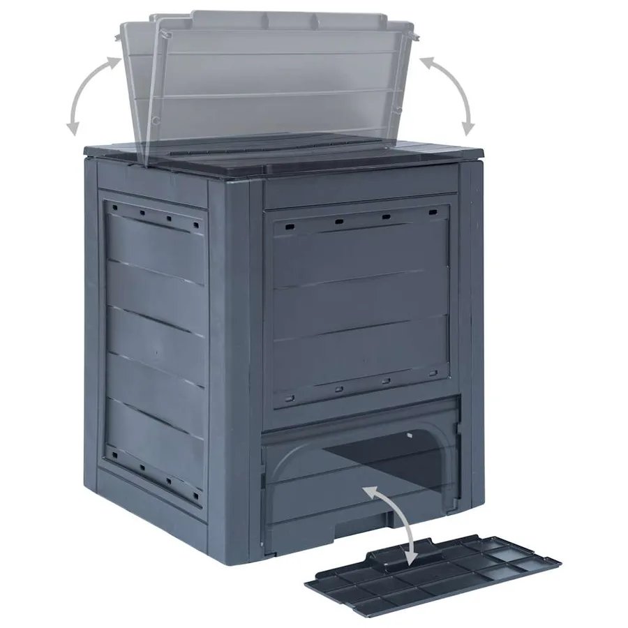 Composteurs de jardin 2 pcs Gris 60x60x73 cm 520 L - 4