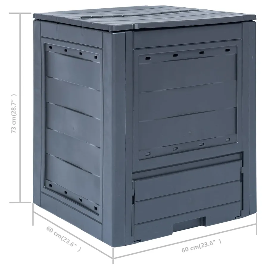 Composteurs de jardin 2 pcs Gris 60x60x73 cm 520 L - 7