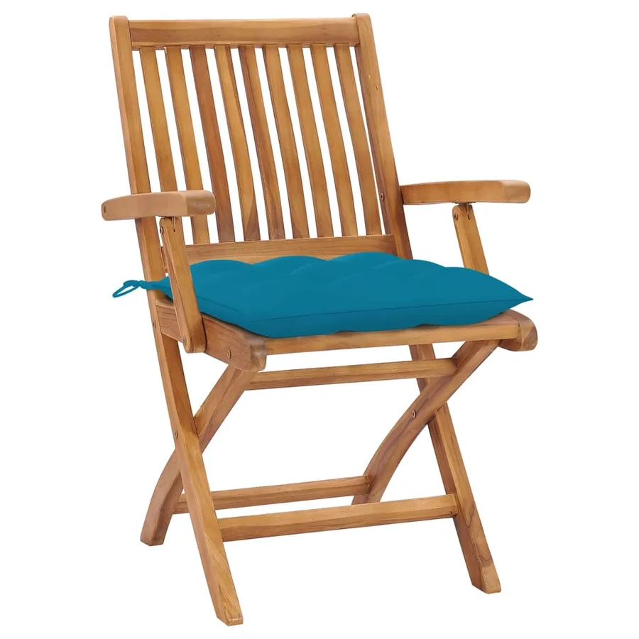 Chaises pliables de jardin avec coussins lot de 6 Bois de teck - 2