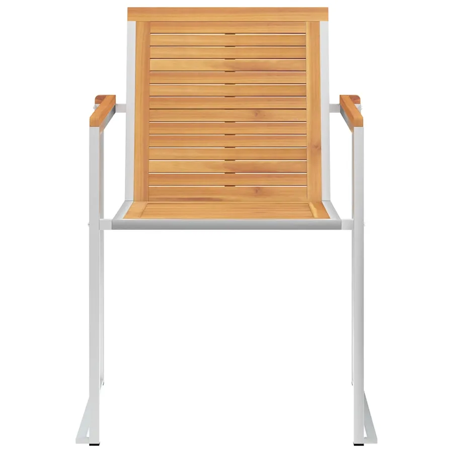Chaises de jardin avec coussins lot de 2 Teck solide et acier - 6