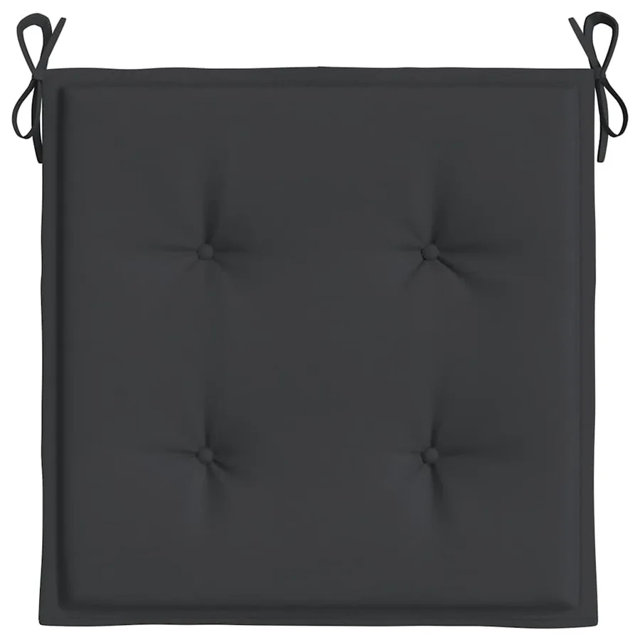 Coussins de chaise de jardin lot de 2 noir 50x50x4 cm - 5