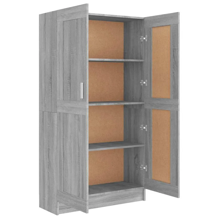 Bibliothèque Sonoma gris 82,5x30,5x150 cm Bois d'ingénierie - 5