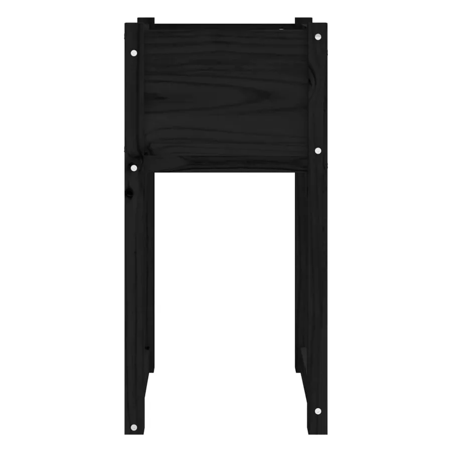 Jardinière Noir 40x40x81 cm Bois massif de pin - 4