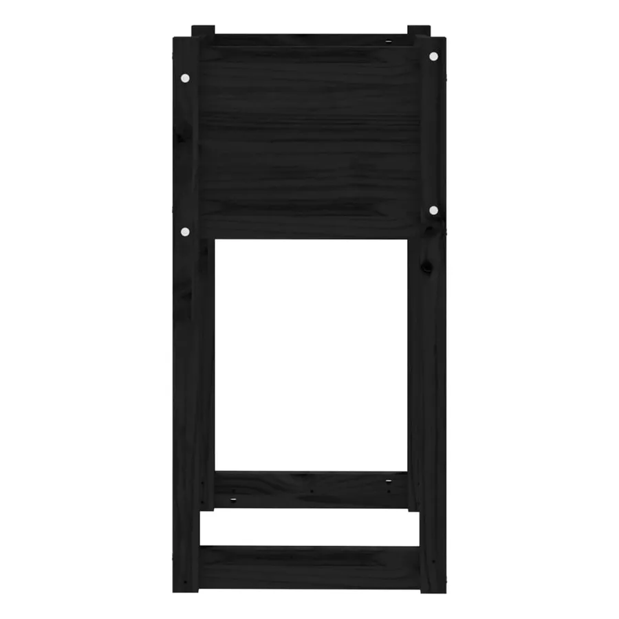 Jardinière Noir 40x40x81 cm Bois massif de pin - 5