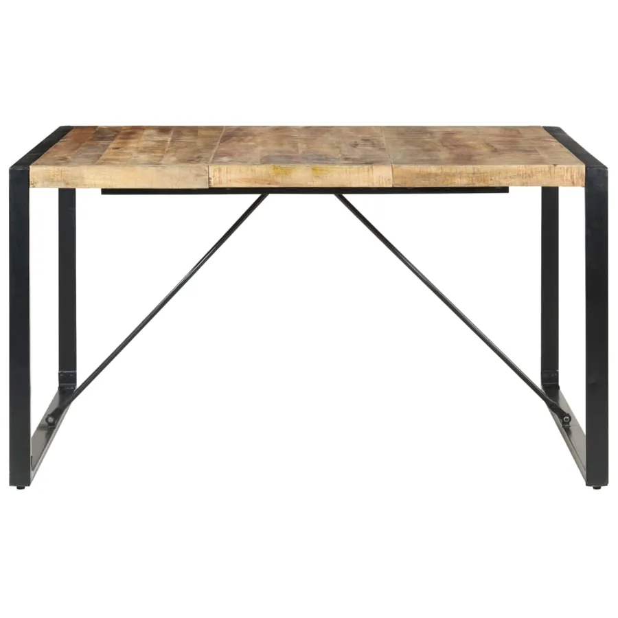Table à manger 140x140x75 cm Bois de manguier brut - 2