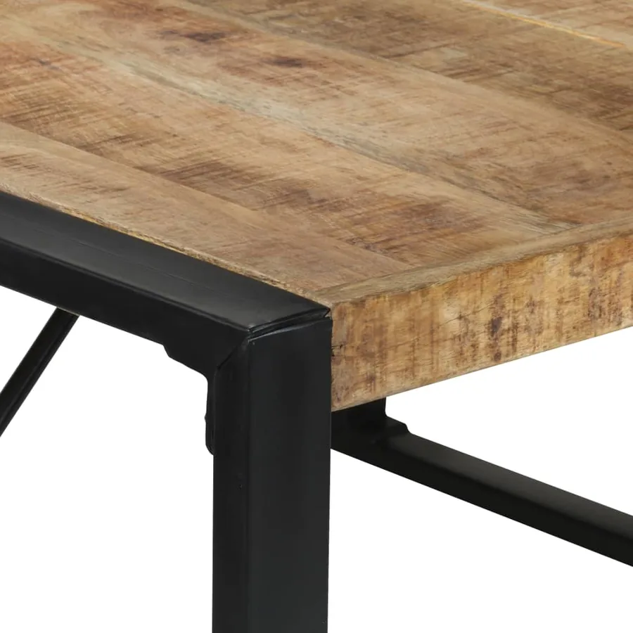 Table à manger 140x140x75 cm Bois de manguier brut - 4