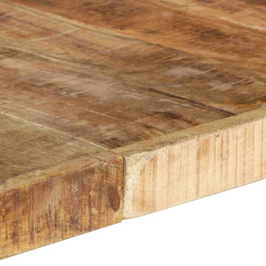 Table à manger 140x140x75 cm Bois de manguier brut - 5