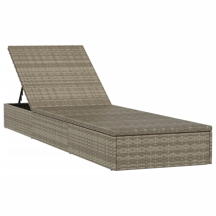 Transats 2 pcs avec table gris résine tressée - 4