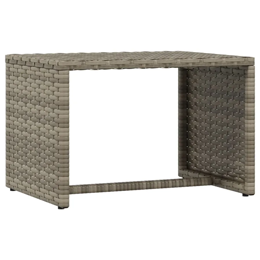 Transats 2 pcs avec table gris résine tressée - 6
