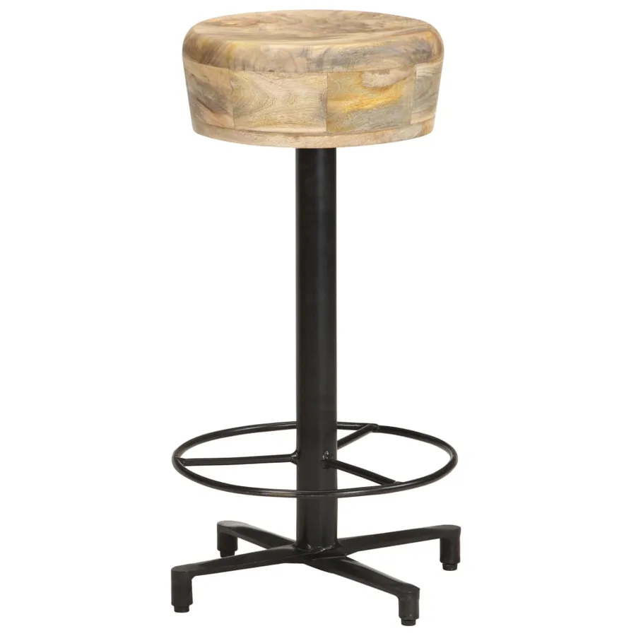 Tabourets de bar lot de 2 66 cm bois de manguier massif - 2
