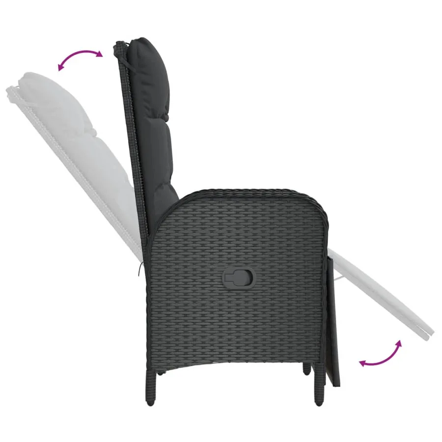 Chaises inclinables de jardin lot de 2 et table résine tressée - 6