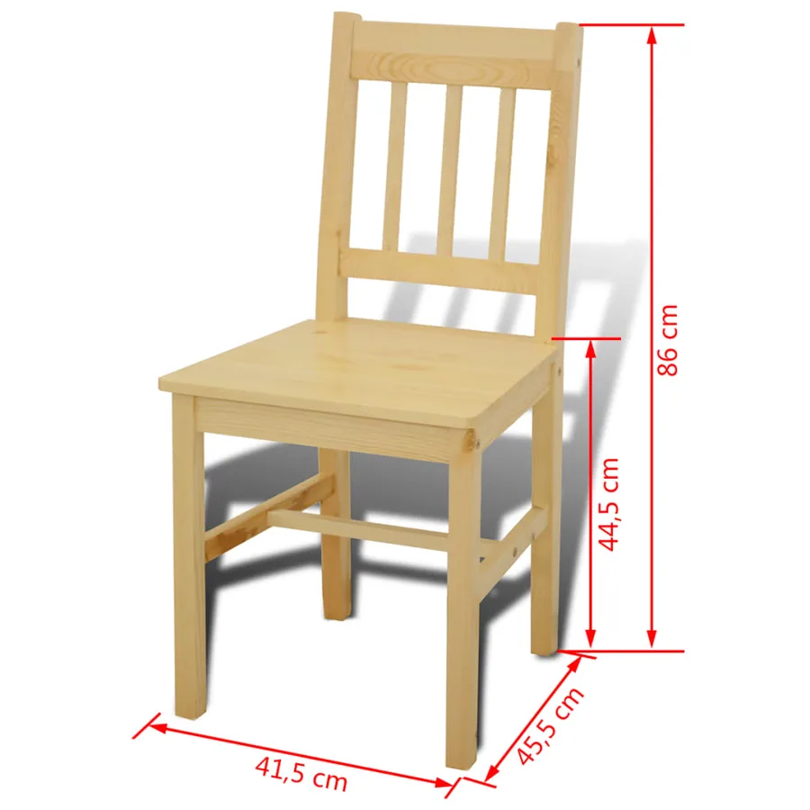 Table de salle à manger en bois avec 4 chaises Naturel - 8