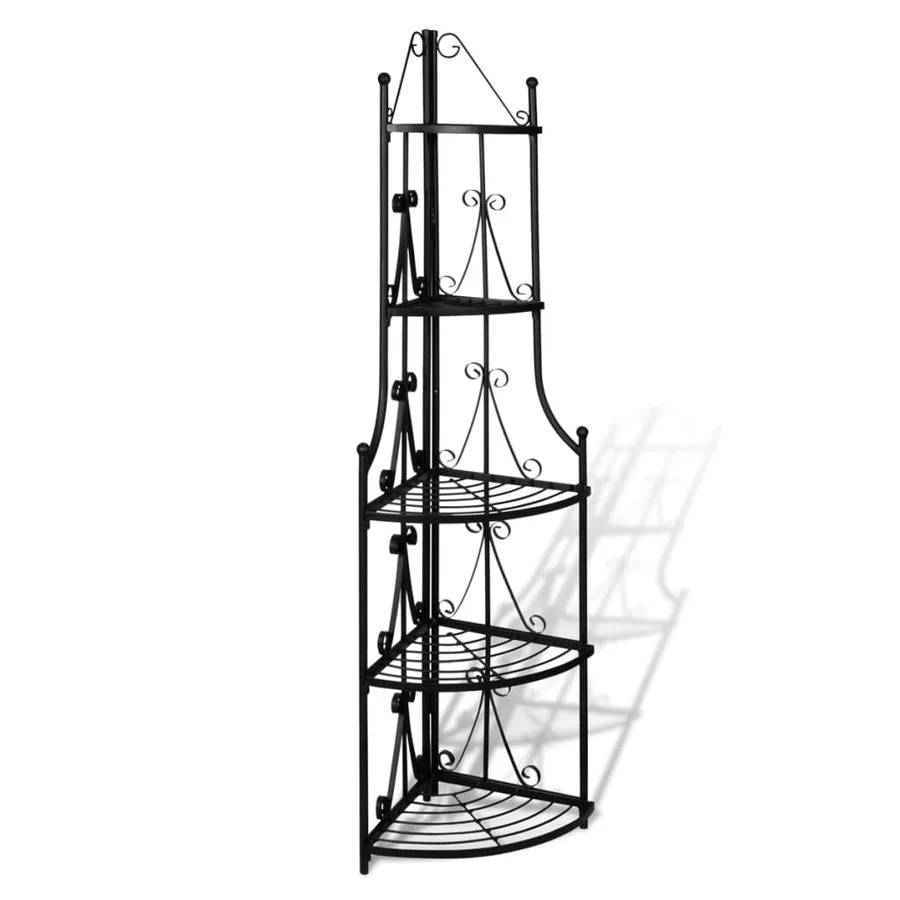 Étagère d’angle pour plantes en noir - 2