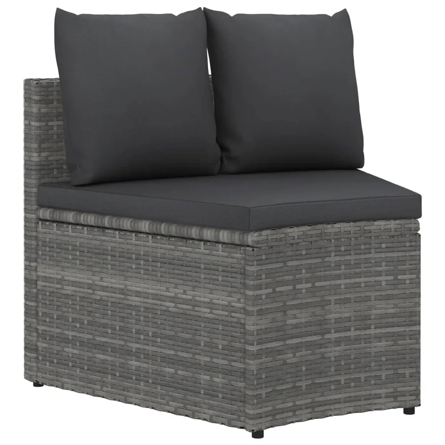 Salon de jardin 2 pcs avec coussins Résine tressée Gris - 2