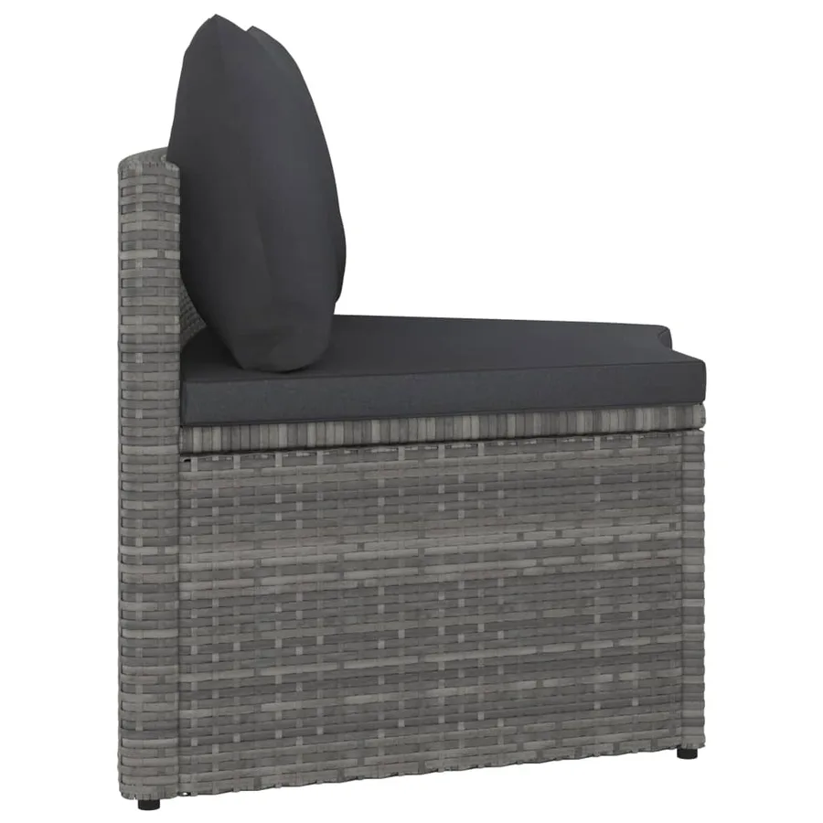 Salon de jardin 2 pcs avec coussins Résine tressée Gris - 4