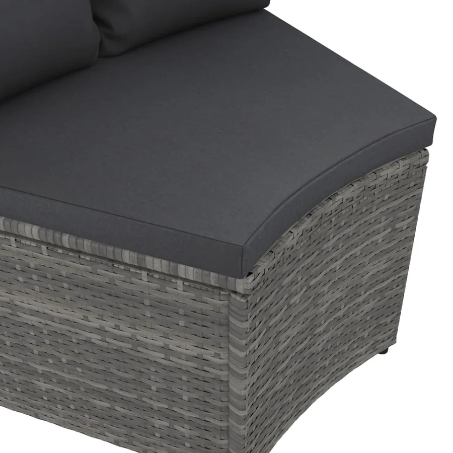 Salon de jardin 2 pcs avec coussins Résine tressée Gris - 5