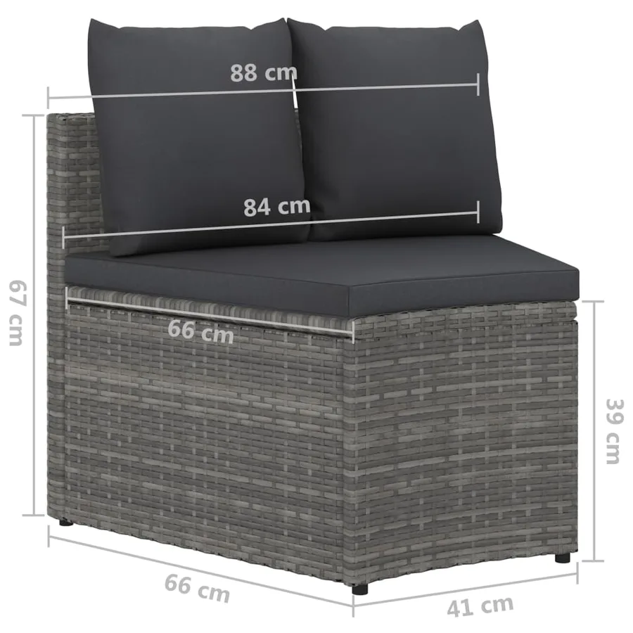 Salon de jardin 2 pcs avec coussins Résine tressée Gris - 6