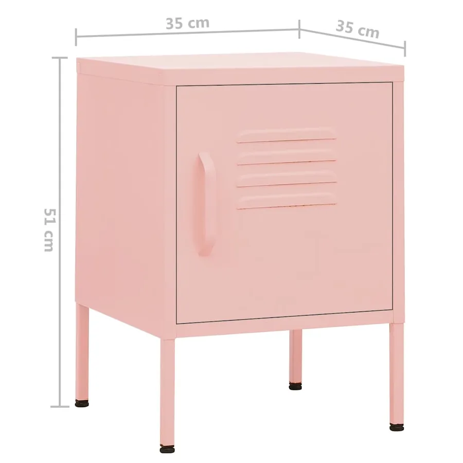 Tables de chevet 2 pcs Rose 35x35x51 cm Acier - 9