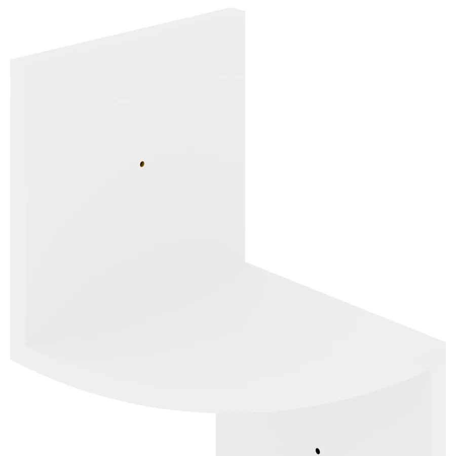 Étagère d'angle murale blanc brillant 19x19x123 cm - 6