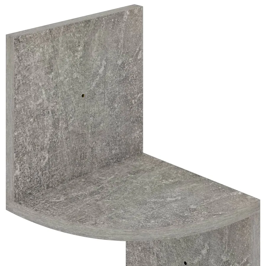 Étagère d'angle murale gris béton 19x19x123cm bois d'ingénierie - 6