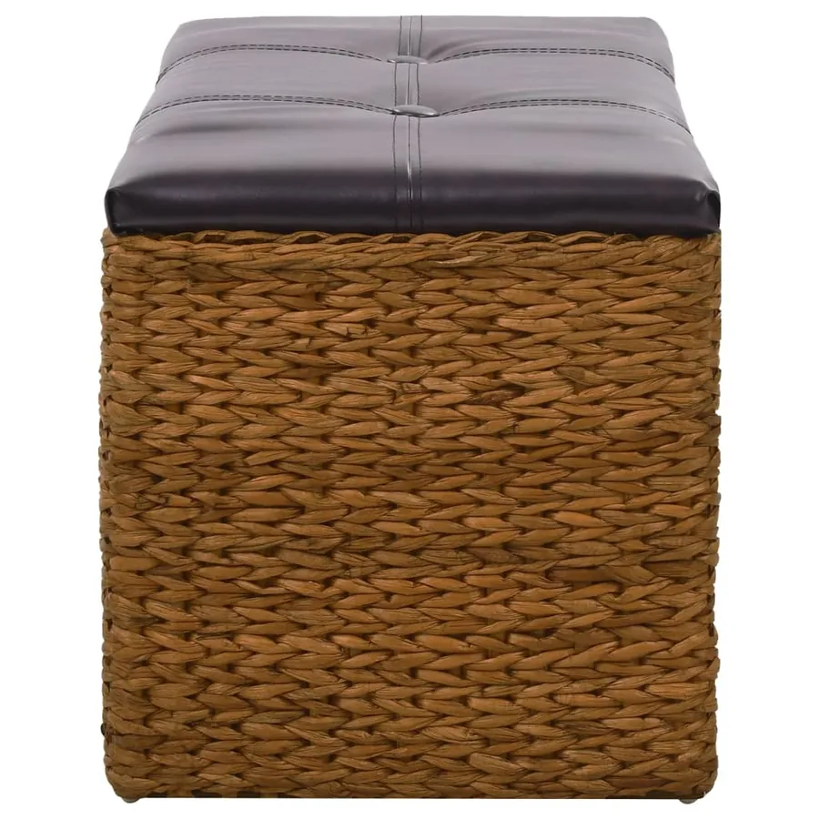 Banc avec 2 paniers Jacinthe d'eau 71 x 40 x 42 cm Marron - 4
