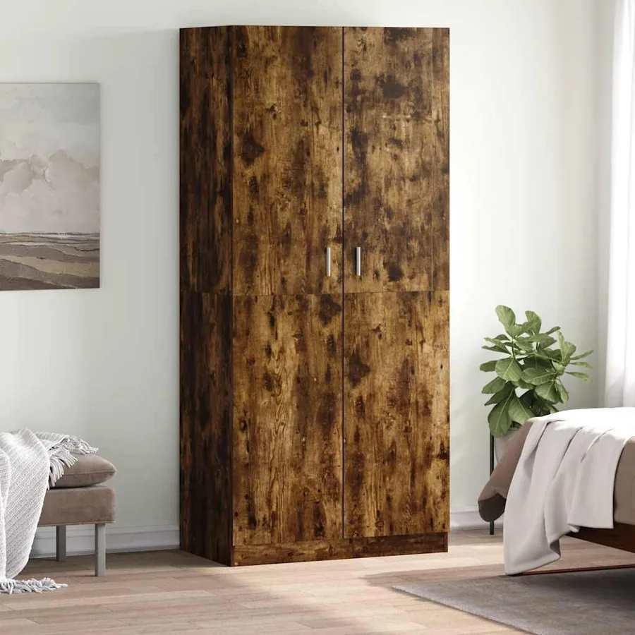 Garde-robe Chêne fumé 90x52x200 cm Bois d'ingénierie